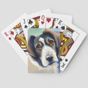 Cute Dog Sketch Portrait Playing Cards