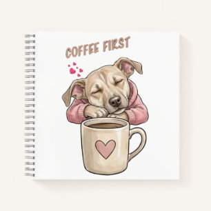 Cute dog sleeping peacefully notebook