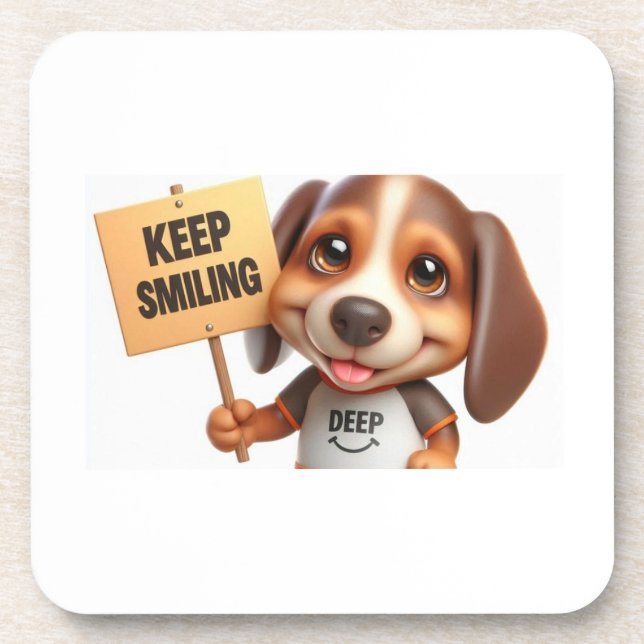 Cute Dog Smile Coaster (Front)