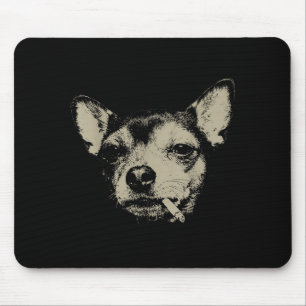 Cute Dog Smoking Cigarette Chihuahua Meme Mouse Pad