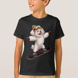 Cute Dog Snowboarding Fun Winter Sport Men Women T-Shirt