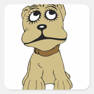 Cute Dog Square Sticker