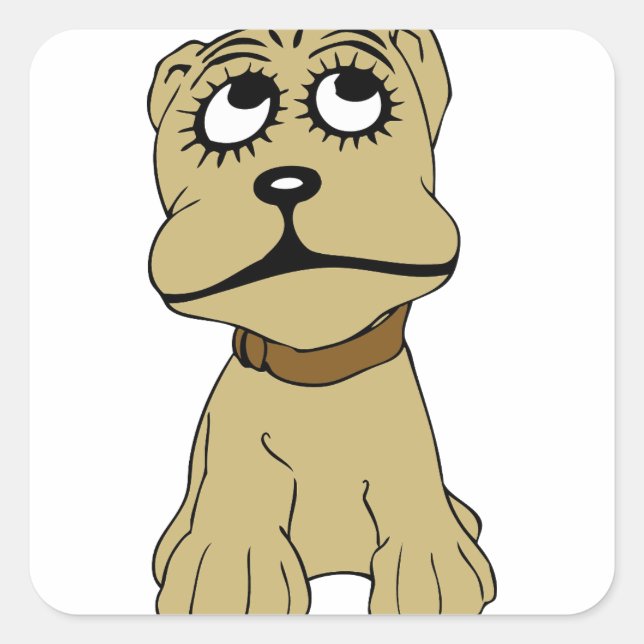 Cute Dog Square Sticker (Front)