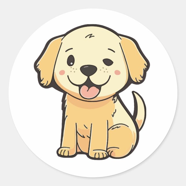 cute dog sticker cartoon style (Front)