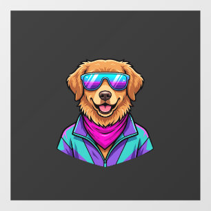Cute Dog Sunglasses Retro Neon Art_1