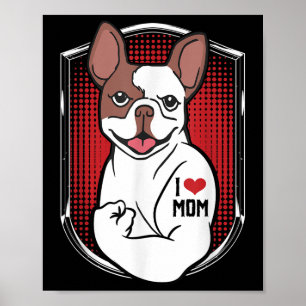 Cute Dog Tattoo I Love Mum Poster