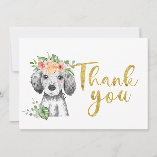cute dog Thank You Card (Front)