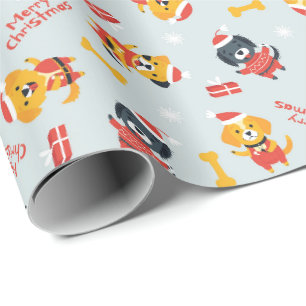 Cute Dog Themed Christmas Wrapping Paper