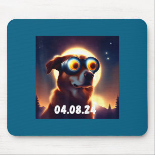 Cute Dog Total Solar Eclipse Glasses Mouse Pad