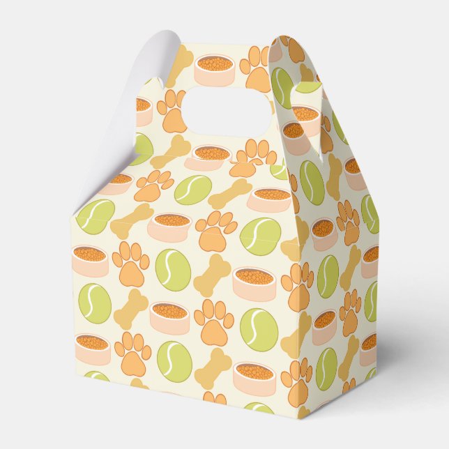 Cute Dog Toys Pattern Design Favour Box (Front Side)