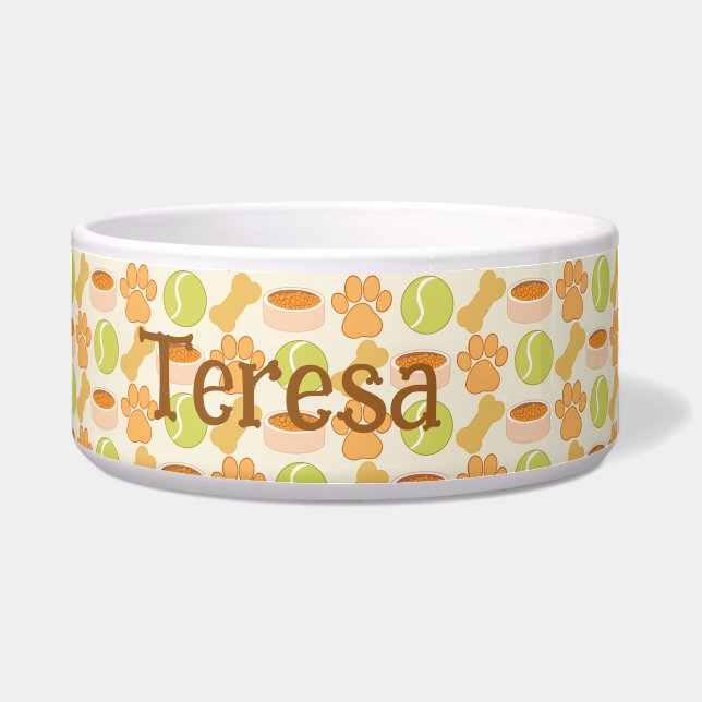 Cute Dog Treats And Toys Pattern Design (Front)