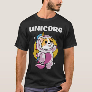 Cute Dog Unicorg Pembroke Welsh Corgi Ower And Un T-Shirt