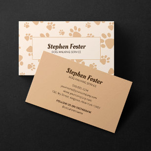 Cute Dog Walking Pet Sitting Dog Trainer Service Business Card