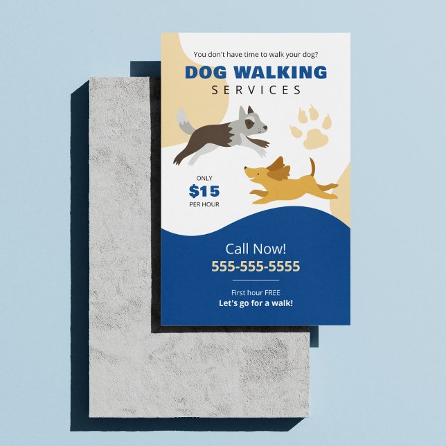 Cute Dog Walking Services Business Flyer (Creator Uploaded)