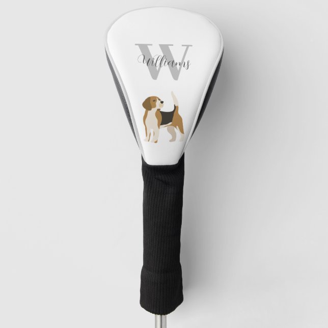 Cute Dog Watercolor Personalised  Golf Head Cover (Front)