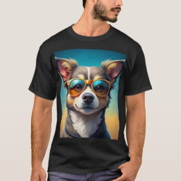 Cute dog wearing sunglasses T-Shirt