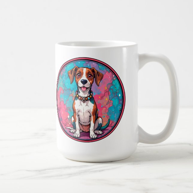 Cute Dog With a Colourful Collar Coffee Mug (Right)