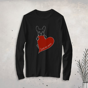 Cute Dog with a Red Heart French Bulldog T-Shirt