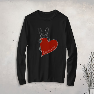 Cute Dog with a Red Heart French Bulldog T-Shirt