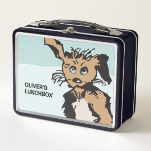 Cute Dog With Blue Puppy Eyes Metal Lunch Box