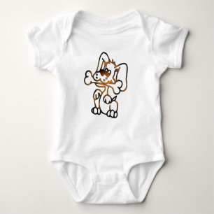 Cute Dog with Bone Baby Bodysuit