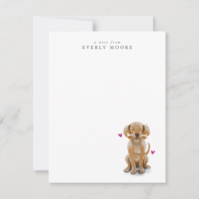Cute Dog with Bone Card (Front)