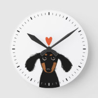 Cute Dog with Heart Black and Tan Dachshund