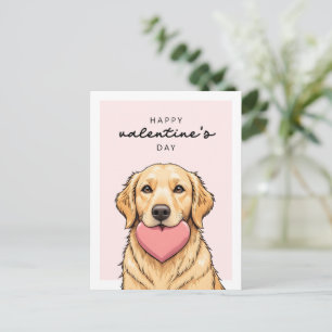 Cute Dog with Heart Happy Valentine's Day Postcard
