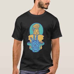 Cute Dog Wolf Reflection Water Reflection Dogs T-Shirt
