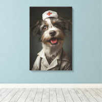 Cute Dog Working as Nurse