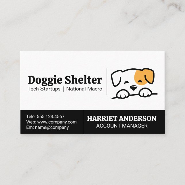 Cute Doggie Logo Business Card (Front)