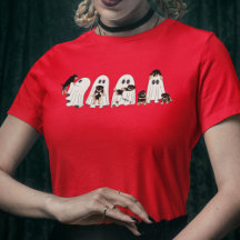 Cute Dogs and Ghosts Halloween Retro Groovy