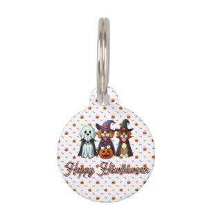 Cute Dogs as ghost, witch, & vampire Pet Tag