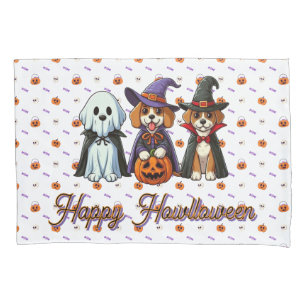 Cute Dogs as ghost, witch, & vampire  Pillowcase