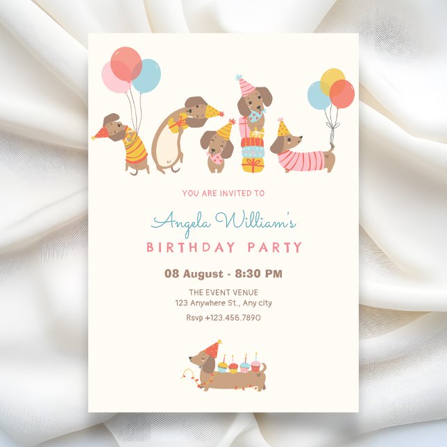 Cute dogs birthday party invitation (Creator Uploaded)