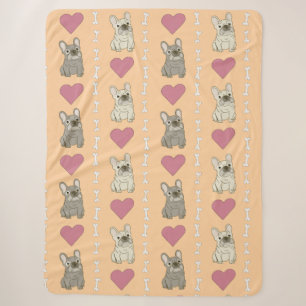Cute dogs, bones, and hearts sherpa blanket