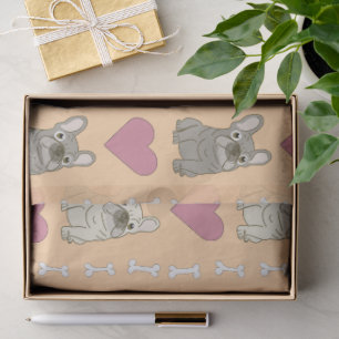 Cute dogs, bones, and hearts tissue paper