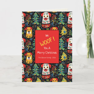 Cute Dogs Christmas Folded Holiday Card