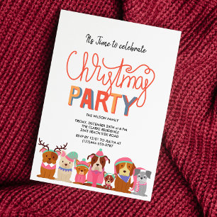 Cute dogs Christmas Party Invitation