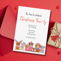 Cute dogs Christmas Pawty Invitation