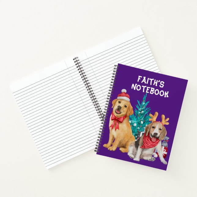 Cute Dogs Christmas theme Notebook (Inside)