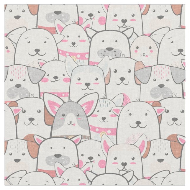 Cute Dogs Fabric (Close Up)