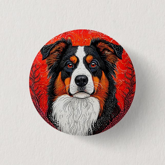 Cute Dog's face 3 Cm Round Badge (Front)