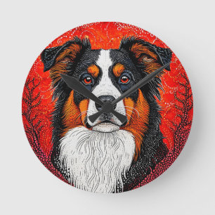 Cute Dog's face Round Clock