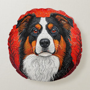 Cute Dog's face Round Cushion