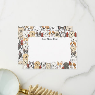 Cute Dogs & Fire Hydrants Flat Notecard