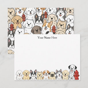 Cute Dogs & Fire Hydrants Notecard
