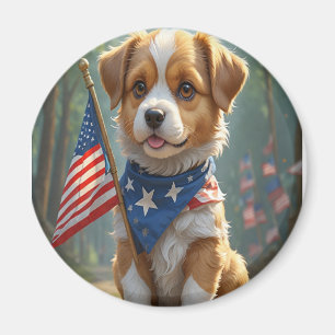 Cute Dogs fourth of July Magnet