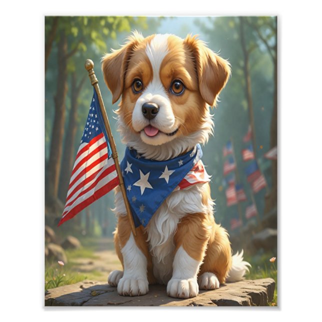 Cute Dogs fourth of July Photo Print (Front)