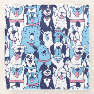Cute Dogs Glass Coaster